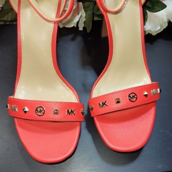 Michael Kors Sangria platform Sandal RED Leather NEW WITH DUSTBAG ❤️ - Picture 8 of 10